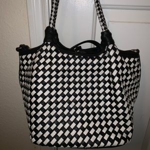 Woven leather hobo bag